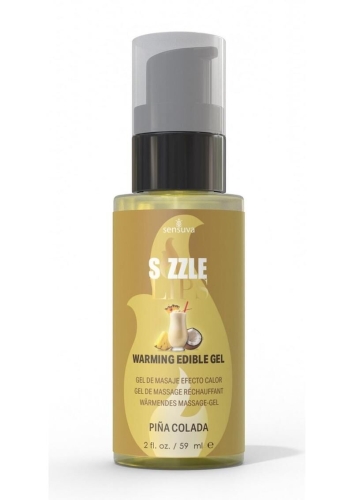 Согревающий съедобный массажный гель со вкусом пина колада Sensuva Sizzle Lips 59 мл - 1