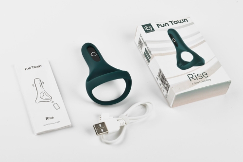 Подвійне ерекційне віброкільце Magic Motion Fun Town Rise Turquoise управління зі смартфона - 5