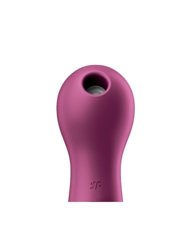 Вакуумный клиторальный вибростимулятор бордового цвета Satisfyer Lucky Libra - 2