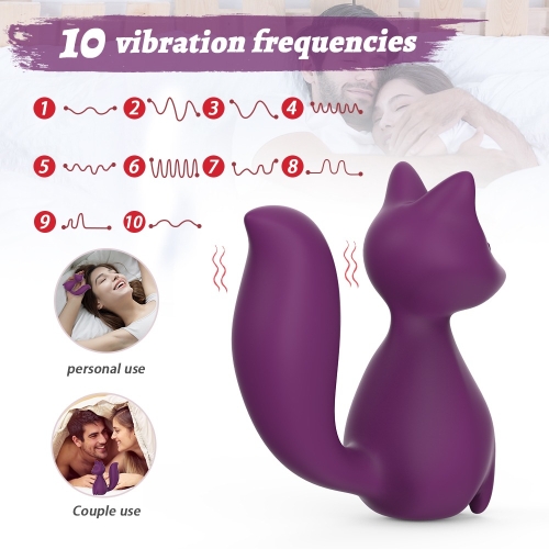 Міні-вібратор кліторальний у формі лисиці фіолетовий Every Night Toys Doris 10 режимів вібрації - 7
