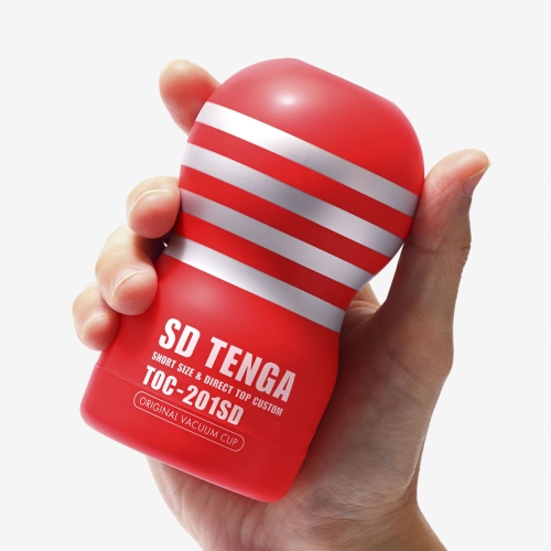 Мастурбатор червоного кольору Tenga SD Original Vacuum Cup - 3