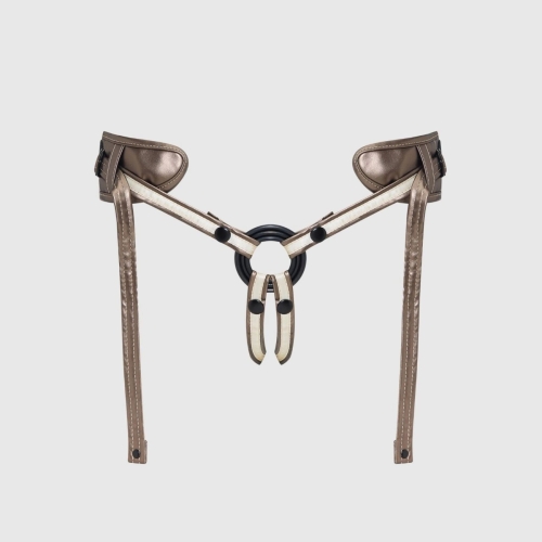 Труси золотисті для страпону Strap-On-Me Leatherette HARNESS DESIROUS NEW DESIGN - 2