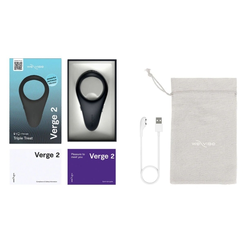 Смарт эрекционное виброкольцо на член черное WE-VIBE VERGE 2 - 10