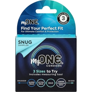 Набор презервативов из 3-х размеров прозрачные ONE MyONE Snug Sampler 3 штуки