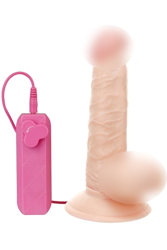 Вібромасажер на присоску реалістичний тілесного кольору G-Girl Style 6inch Vibrating Dong - 1