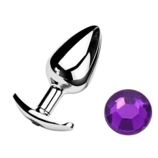 Анальна пробка якір з фіолетовим кристалом Purple розмір S