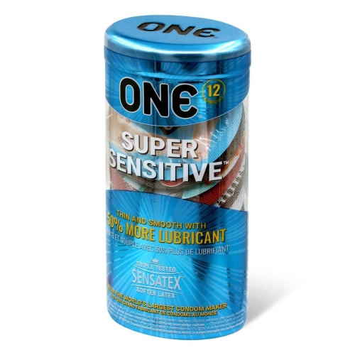 Презервативы из натурального каучукового латекса гладкие ультратонкие ONE Super Sensitive 12 штук - 1