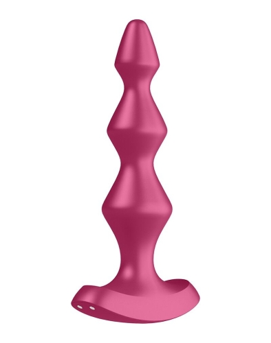 Анальный 12/3,2 см стимулятор-бусины с двумя моторами Satisfyer Lolli-Plug 1 (Berry) Пробка Лолли - 3