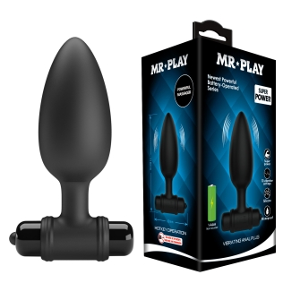 Анальна вібропробка чорна LYBAILE Mr. Play Super Power Vibrating Anal Plug