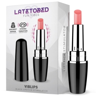 Мини вибратор для клитора в форме помады черный Latetobed Viblips Lipstick Stimulator Black