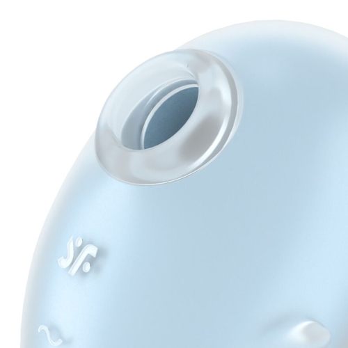 Вакуумный клиторальный стимулятор с вибрацией голубого цвета Satisfyer Cutie Ghost - 4