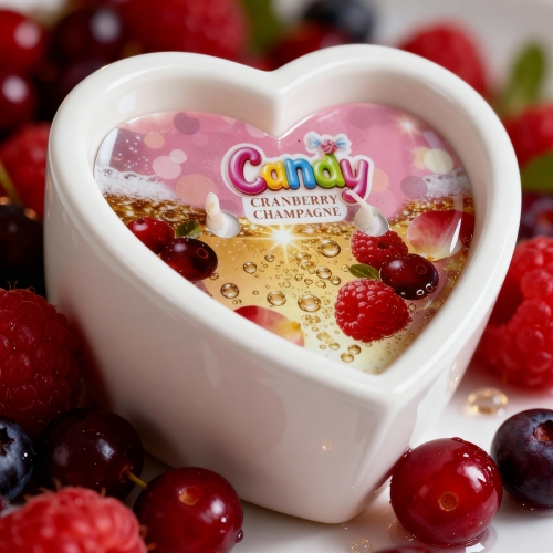 Массажная свеча в форме сердца с ароматом шампанского с клюквой Candy Cranberry Champagne 70 мл - 6