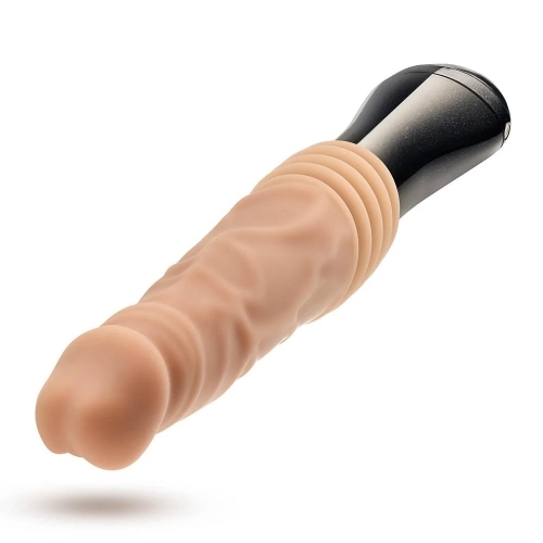 Вібратор реалістичний з ротацією та фрикціями бежевий Blush Dr Skin Dr Knight - 4