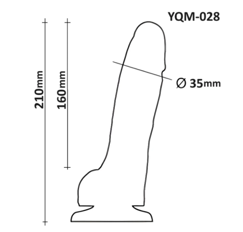 Фаллоимитатор с мошонкой на присоске телесный OYO YQM-028 длина 21 см диаметр 3.5 см - 7