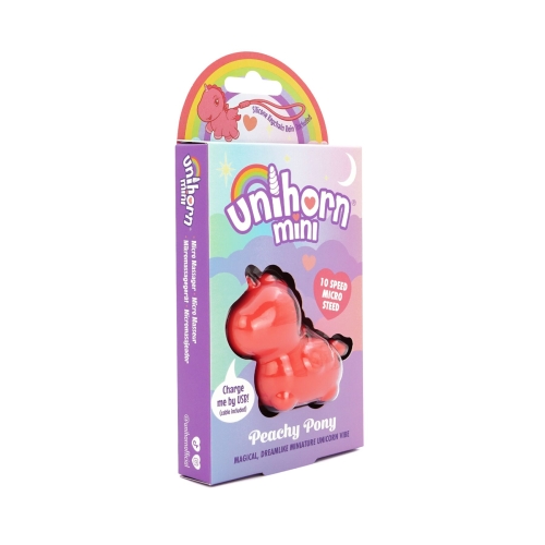 Вібратор брелок міні-одноріжка для клітора персикового кольору Unihorn Mini Pony - 3