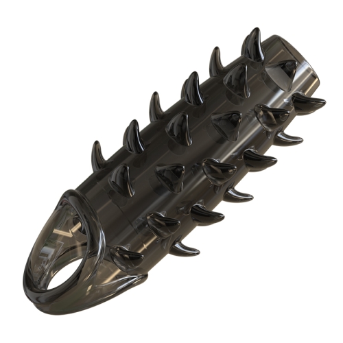 Стимулирующая насадка на член с шипами черная Meleon - Dragon Scale Ejaculation Control Sleeve - 7