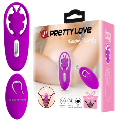 Виброяйцо бабочка с пультом ДУ фиолетового цвета Pretty Love Dancing Butterfly - 1