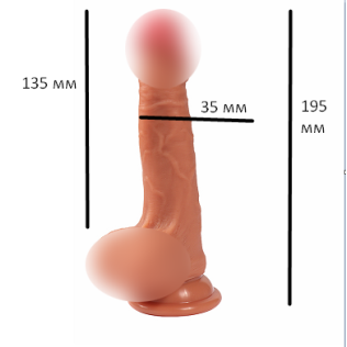 Фаллоимитатор 13,5 см/3,5 см суперреалистик с яичками на присоске Diego Realistic dildo из Винила
