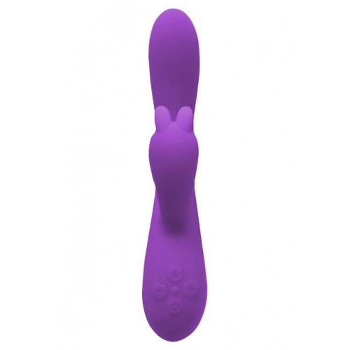Вібратор з відростком для клітора фіолетового кольору Wooomy Gili Gili Vibrator with Heat - 3