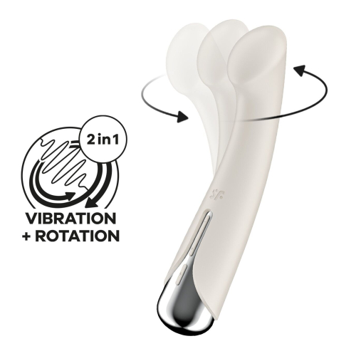 Вибратор вагинальный и для точки G с ротацией бежевого цвета Satisfyer Spinning G-Spot 1 - 1