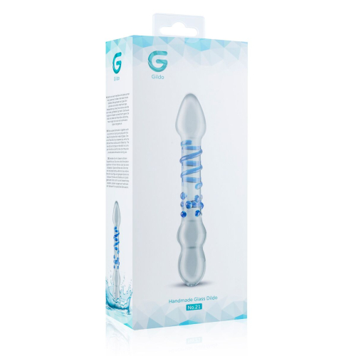 Стеклянный фаллоимитатор ребристый Gildo Glass Dildo No. 21 - 5