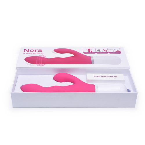 Смарт вибратор-кролик с вращающимся стволом розовый Lovense Nora - 7