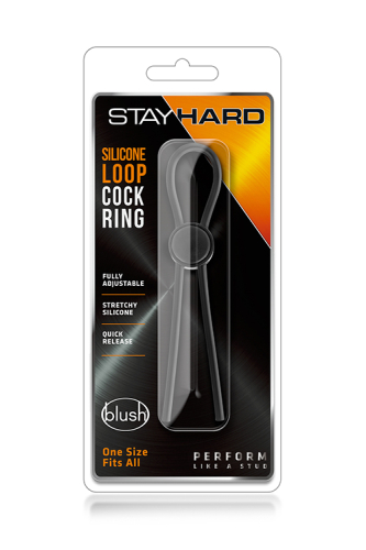 Регульоване ерекційне кільце чорне STAY HARD SILICONE LOOP - 2