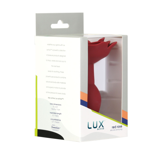 Силиконовая анальная пробка с розой красная Lux Active Red Rose Silicone Anal Plug - 6