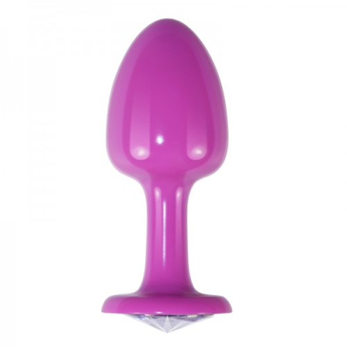 Розовая гладкая анальная пробка Lovetoy Rosebud Pink - 3