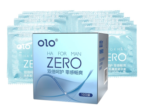 Латексные тонкие презервативы с ароматом ванили OLO HA FOR MAN ZERO 10 штук - 1