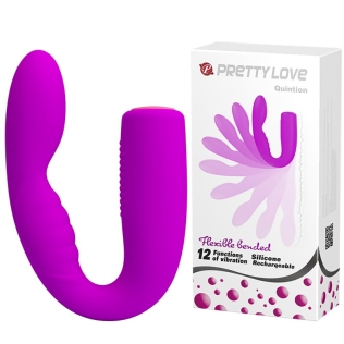 Вібратор для пар рожевий LYBAILE Flexible Bended Quintion