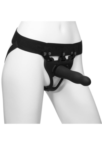 Страпон унісекс Doc Johnson Body Extensions порожниста насадка чорний - 1