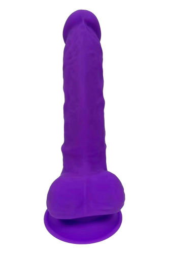 Фаллоимитатор реалистичный с мошонкой на присоске фиолетовый Dream Toys Real Love - 3