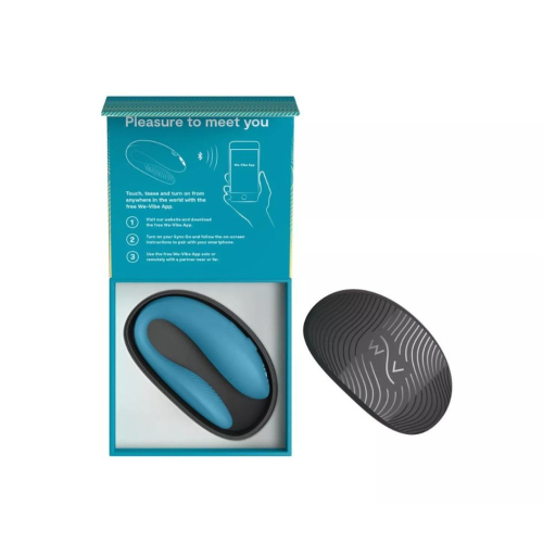 Смарт вибратор для пар силиконовый голубого цвета We Vibe Sync Go Light - 15