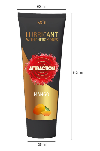 Лубрикант на водній основі з феромонами та ароматом манго Mai Attraction Mango 100 мл - 2
