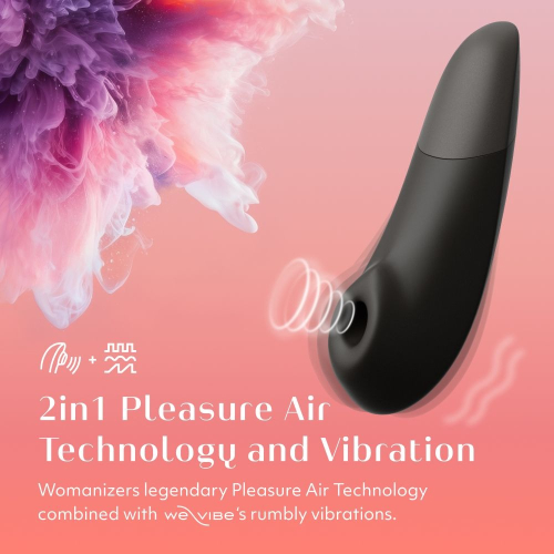 Кліторальний вакуумний вібростимулятор 2 в 1 чорний Womanizer Enhance - 9