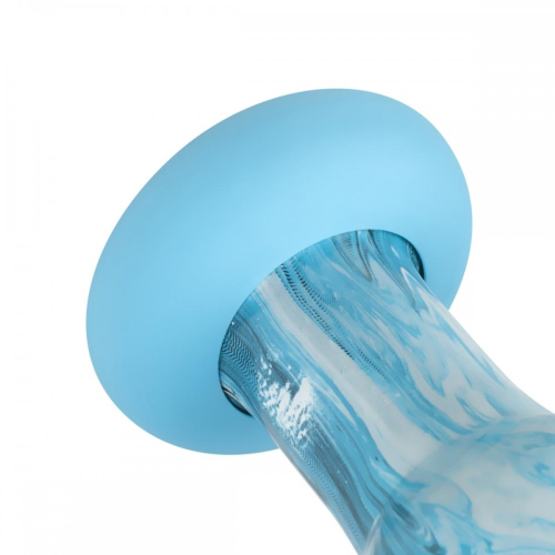 Анальна пробка скляна блакитного кольору Gildo Ocean Curl Glass Butt plug - 5