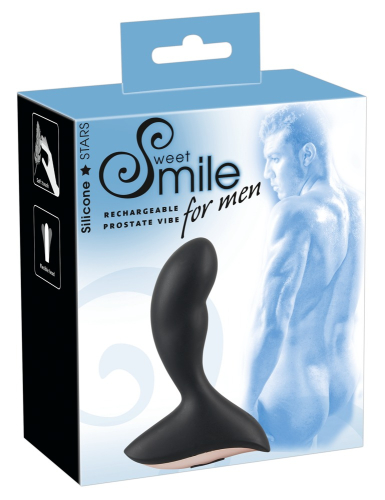 Массажер простаты силиконовый с вибрацией черного цвета Sweet Smile Prostate Vibrator - 1
