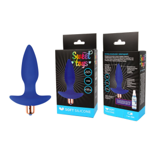 Втулка анальна з вібрацією Sweet Toys L 105 мм d 35 мм, Колір Синій