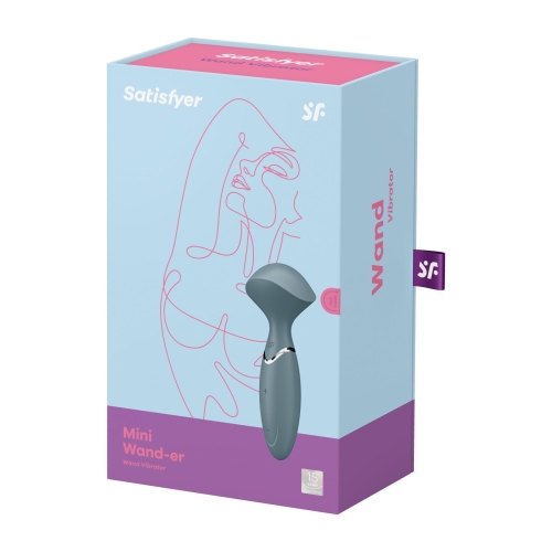 Вібромасажер Ванд для стимуляції ерогенних зон сірого кольору Satisfyer - 7