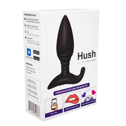 Анальна смарт вібропробка силіконова чорна lovense Hush розмір S - 6