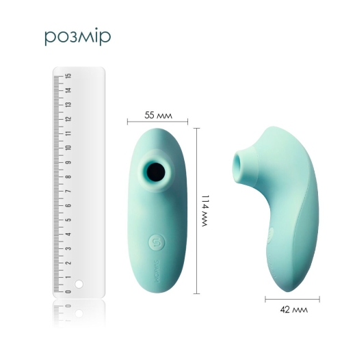 Вакуумний стимулятор для клітора блакитного кольору Svakom Pulse lite neo seafoam blue - 3