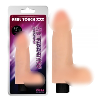Вибратор реалистичный с мошонкой телесного цвета Chisa Cock No 01