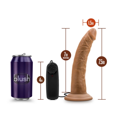 Вібратор реалістичний з присоскою бежевого кольору з пультом ДК Blush Dr Skin Dr Dave Vibrator - 6