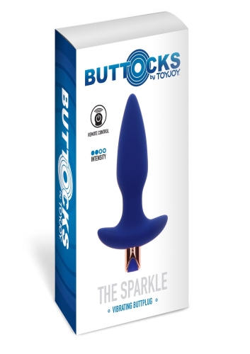 Анальна силіконова вібропробка з дистанційним керуванням синя Toy Joy Sparkle - 7
