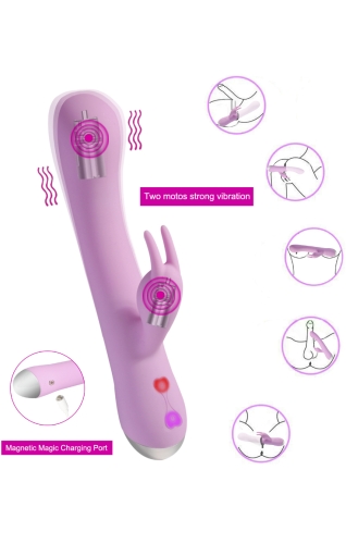 Вібратор із відростком для клітора фіолетового кольору Winyi Gentle boy - 5