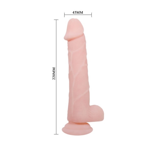 Фаллоимитатор 18 см/4,5 см реалистичный из киберкожи на присоске SUPER DILDO 8.6 - 5