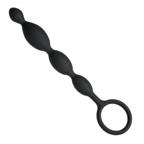 Силиконовые анальные бусы чёрные Anal Plug Silicone - 1