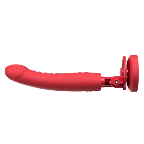 Вібратор ребристий на присосці червоного кольору Lovense Mission 2 Vibrating suction cup dildo - 2