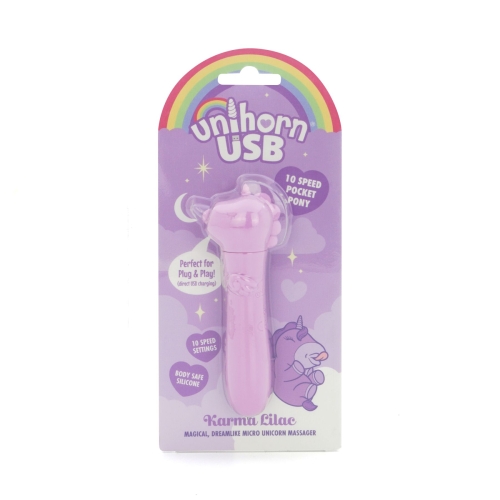 Віброкулька одноріжка для клітора бузкового кольору Unihorn USB Bullet Karma Lilac - 6